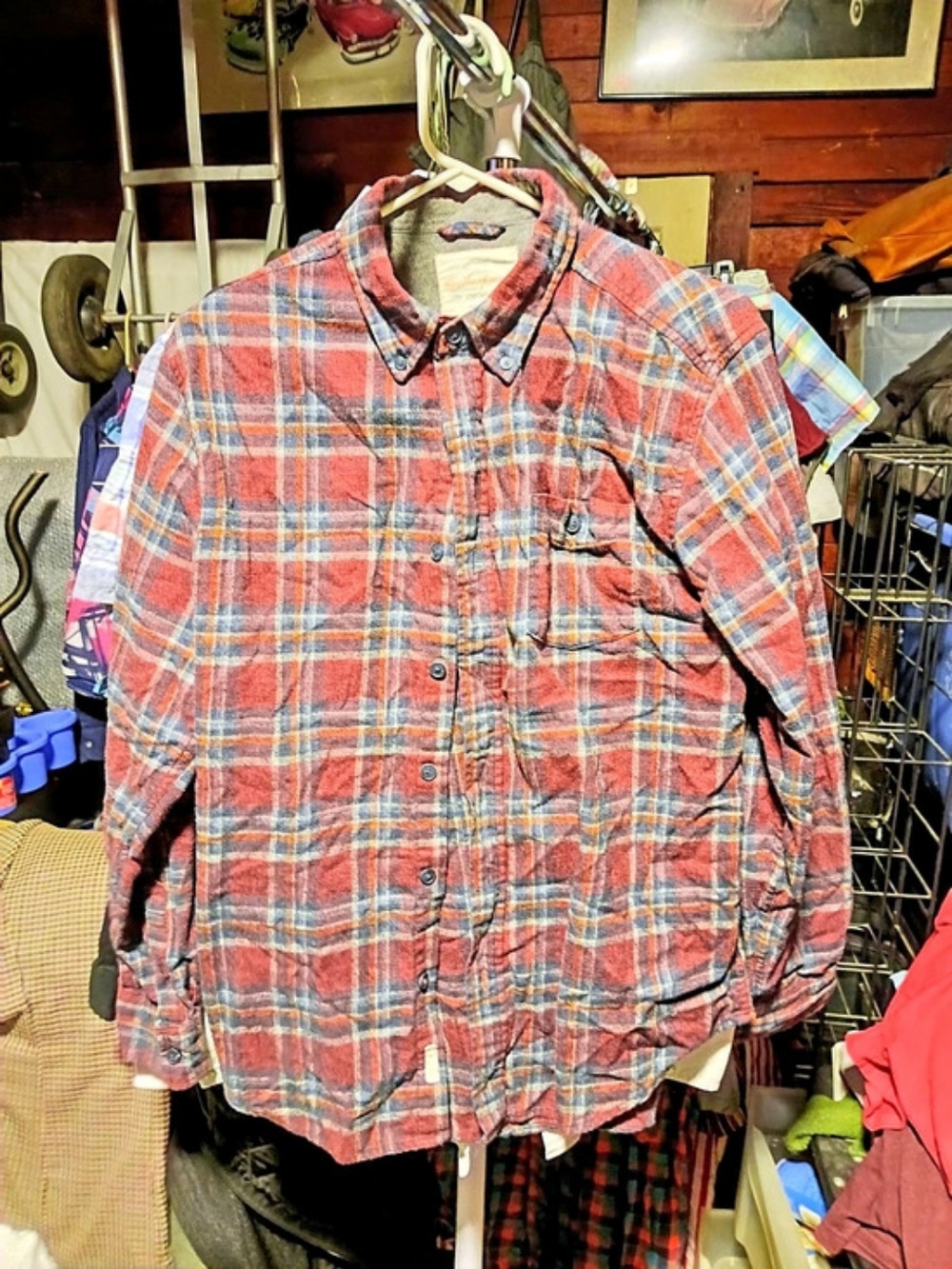 Fat Face Men's Plaid Button Down in Red & Blue